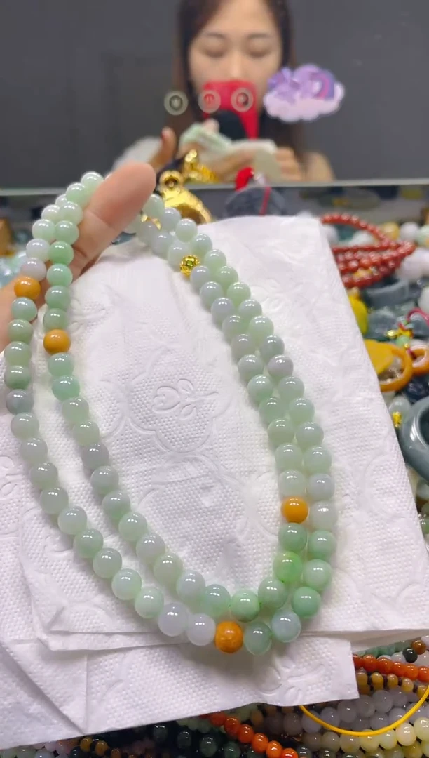 颈饰未镶嵌翡翠7MM/N/翡翠A货，一件也是批发价