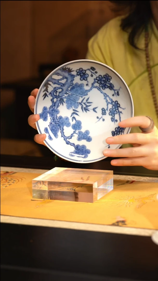 L红丰窑高足松竹梅壶承