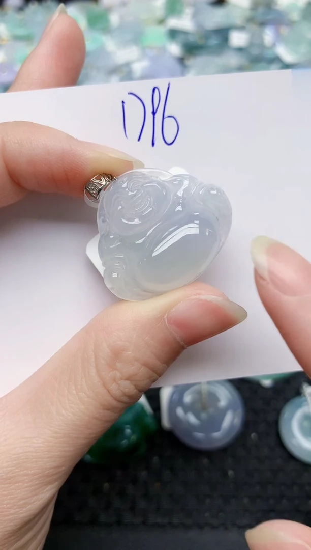 颈饰18K金镶嵌翡翠天然缅甸A货翡翠百元以上9元证书费自理