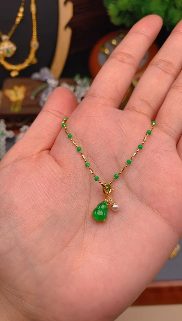 【闪购商品】翡翠吊坠(不含链)银S925镶嵌葫芦万能扣