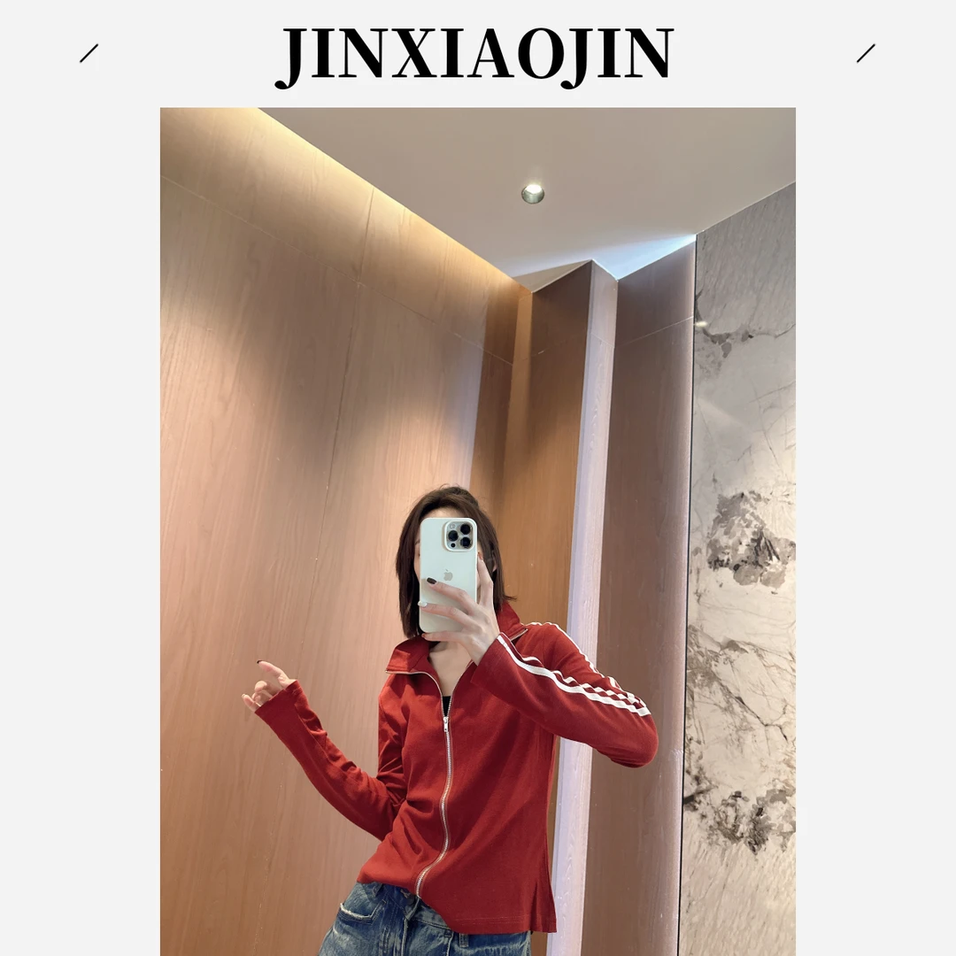 【JINXIAOJIN】秋季运动风时尚拉链开衫短外套25A9578