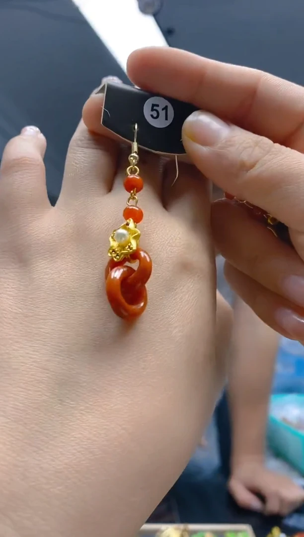 【闪购商品】翡翠耳饰合金486翡翠耳钩一个