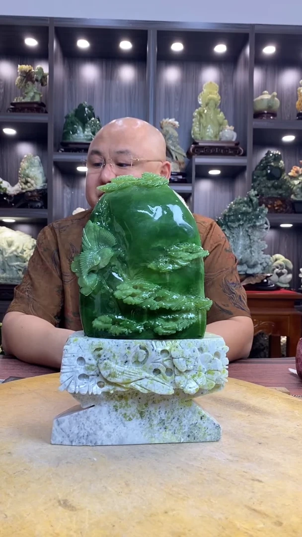 玉?****️玉岫岩料手工雕刻装饰摆件居家送礼一物一图精品摆件