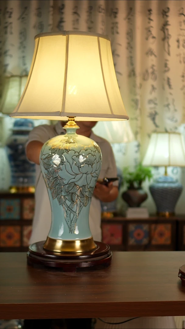 陶瓷影青釉陶瓷台灯