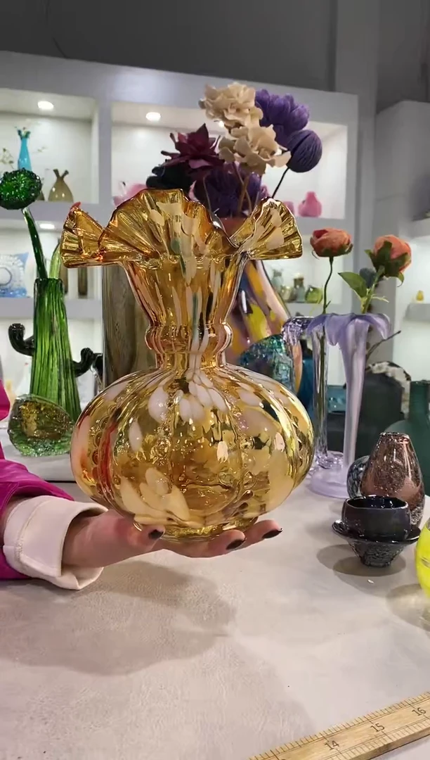 慕忆家手作琉璃花瓶微瑕