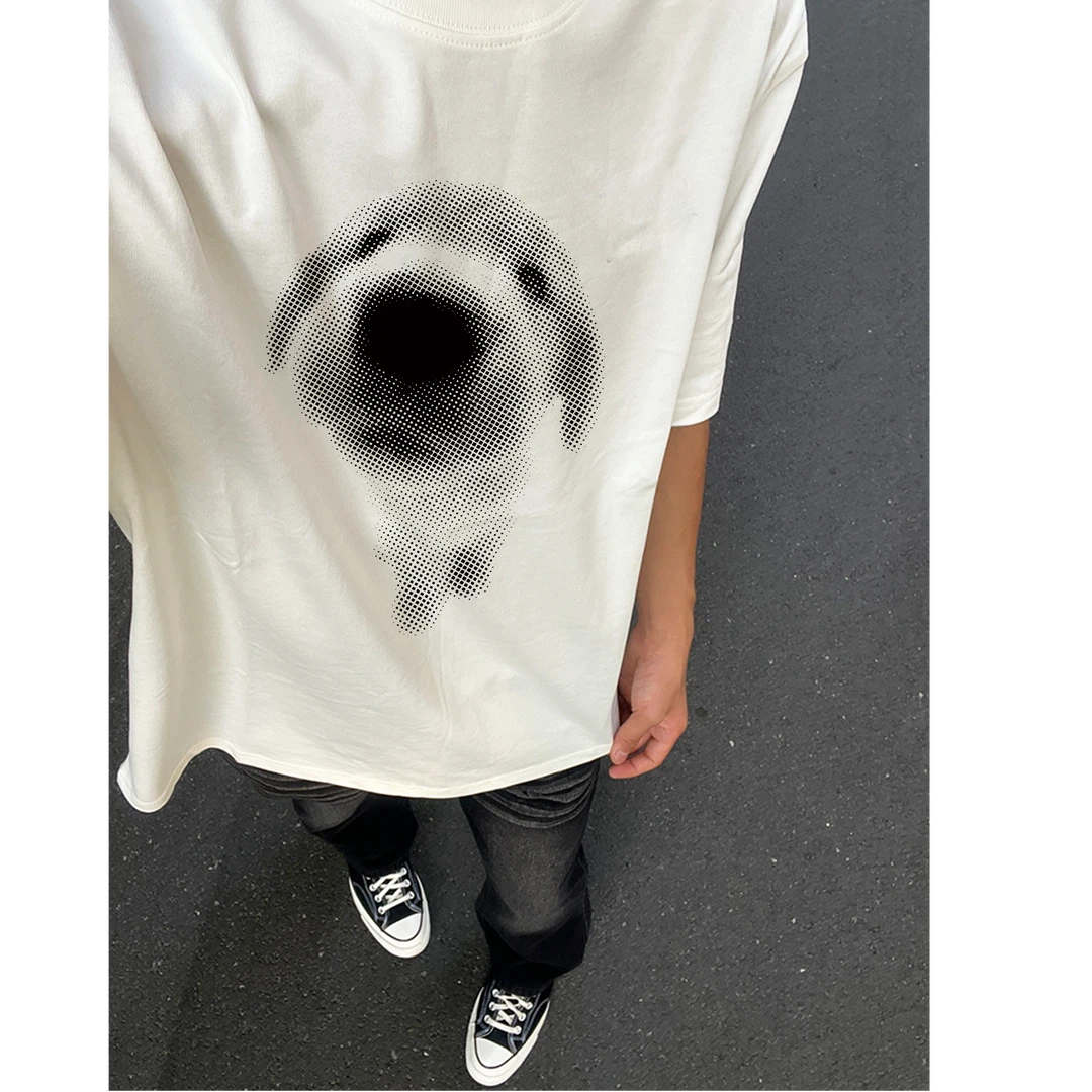 创意卡通280g潮牌短袖t恤男宽松潮流夏季美式复古半袖帅气上衣