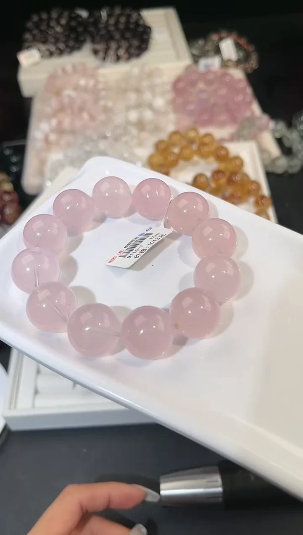 水晶手链未镶嵌多样性发一粉泡泡17mm