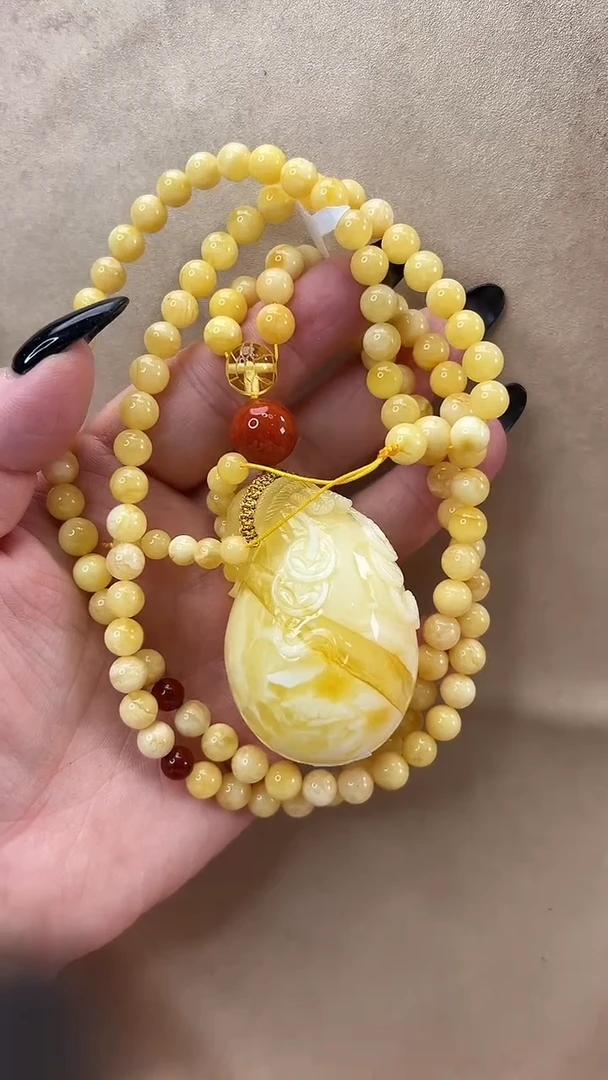 琥珀颈饰未镶嵌吊坠