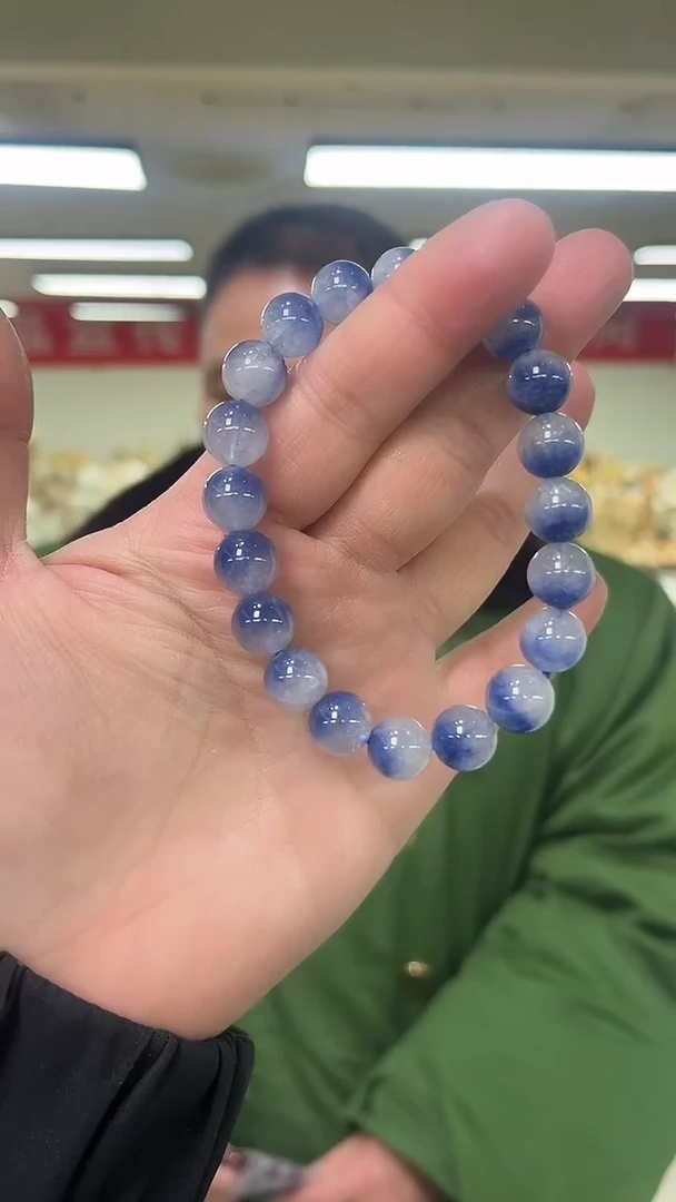 【闪购商品】水晶手链未镶嵌天然蓝兔毛手串多样性发一10mm