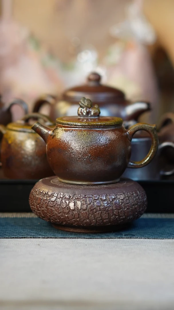 茶壶紫砂用****9柴烧紫砂天青微瑕