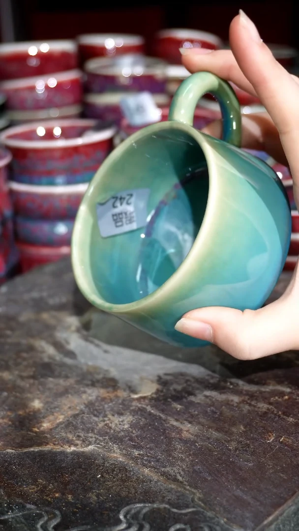 摆件陶精品窑变钧瓷茶器