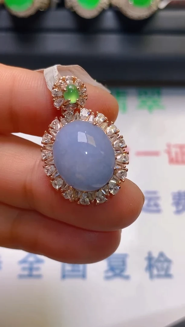 【闪购商品】翡翠耳饰银S925镶嵌天然A货翡翠1