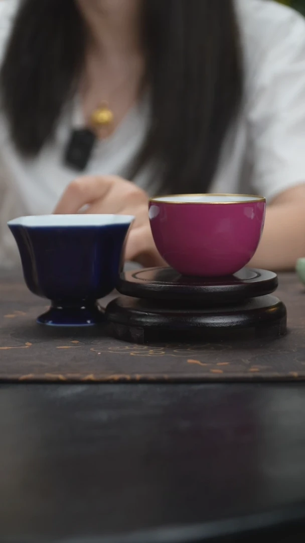 景德镇手工胭脂水茶杯