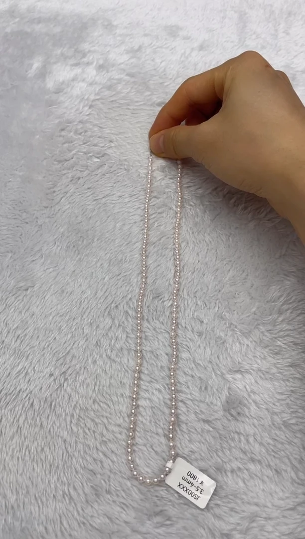 海水珍珠银S925镶嵌项链AK3.5-4mm