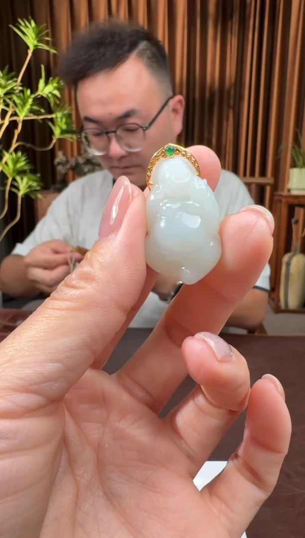 颈饰18K金镶嵌和田玉53秦总8.27多样性拍一发一