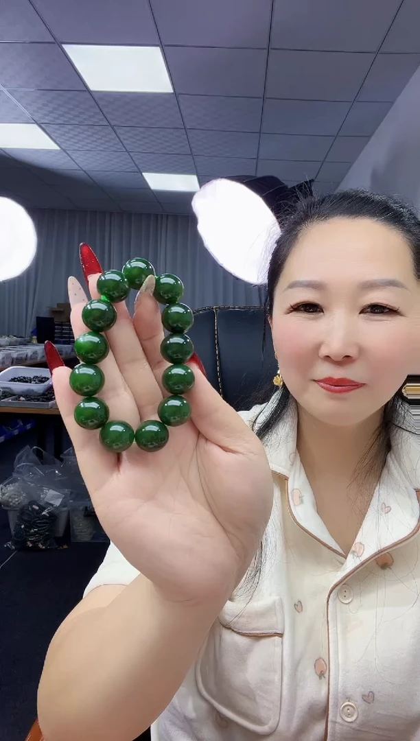 未镶嵌手链和田玉天然和田玉俄碧5号矿菠菜绿16