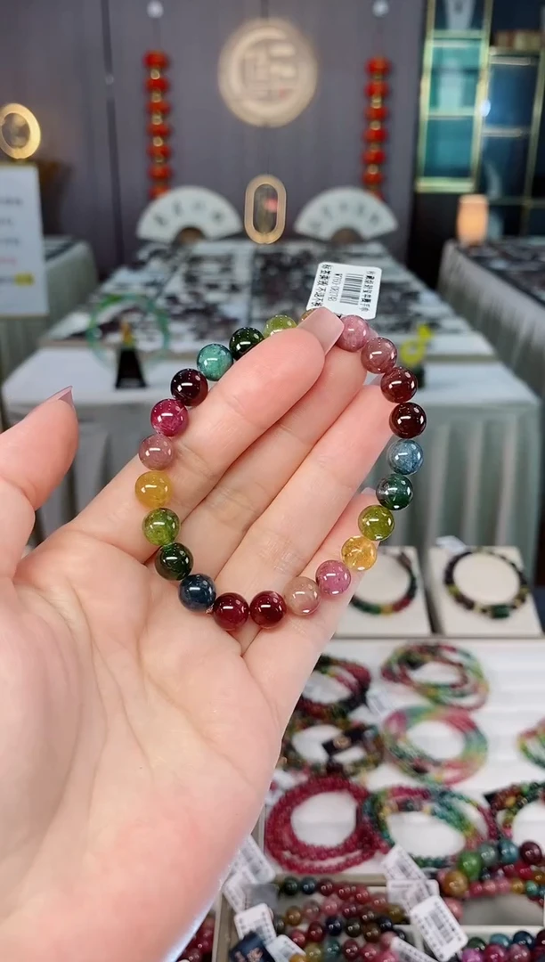 未镶嵌老矿碧玺色标单圈手串8mm+碧玺hon多样性发货一条