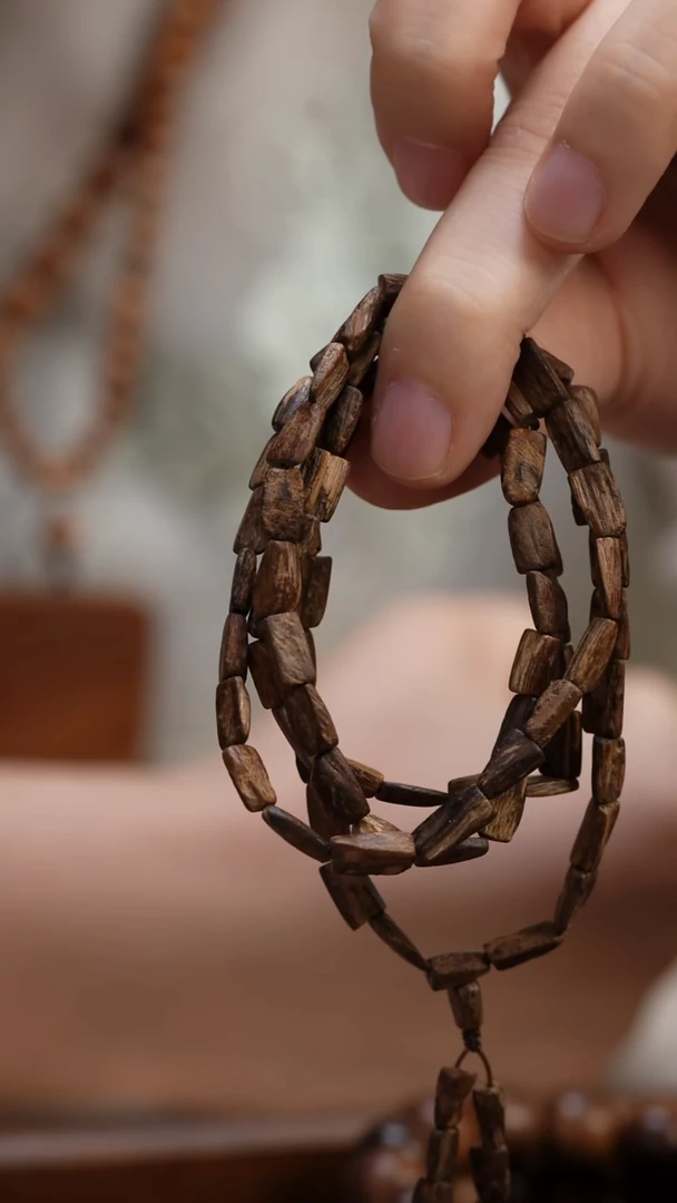 沉香手串?****g沉香随型多圈108颗多样式发其一沉水