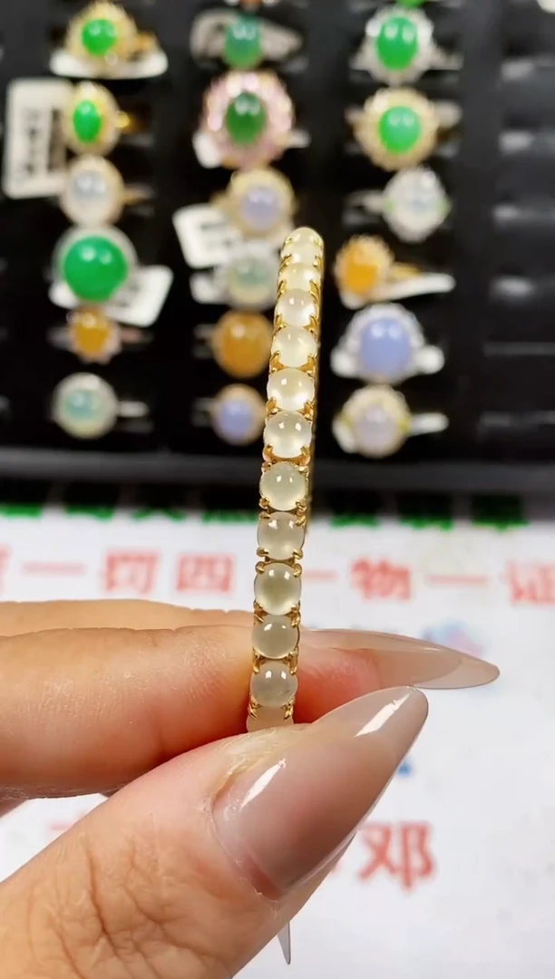 银S925镶嵌戒指翡翠0300