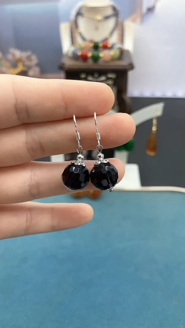 紫晶耳饰银S925镶嵌紫晶福利