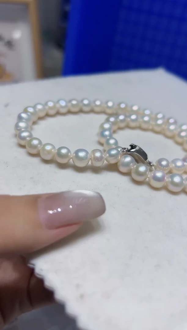 银S925镶嵌项链淡水珍珠115