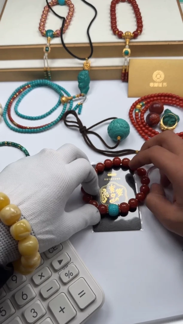 【闪购商品】南红玛瑙手串18K金镶嵌手串手串