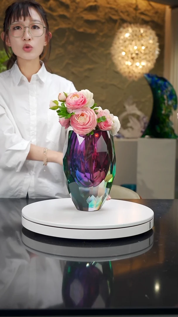 手工艺品琉璃五色切面花器