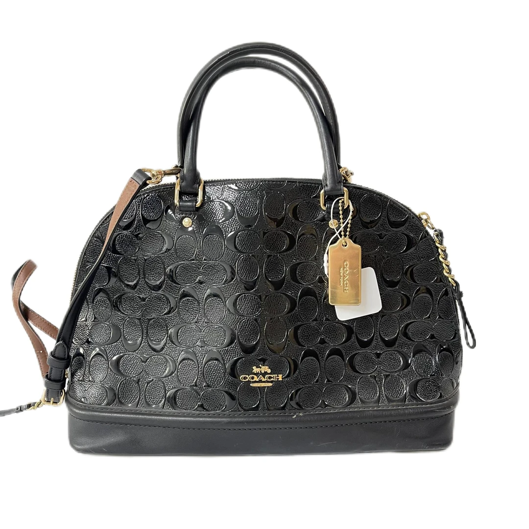 95新 COACH/蔻驰 黑色压花单肩手提贝壳包 SH-30229-A