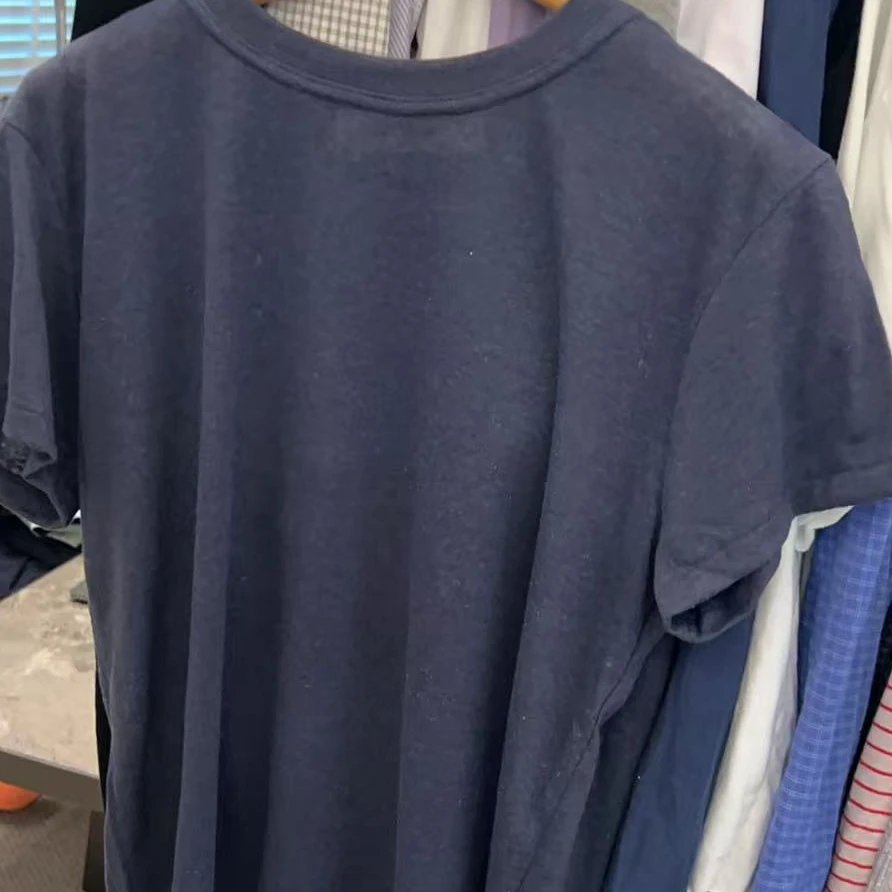 【NO退NO换】韩国东大门韩允儿2025夏款大R家藏蓝色麻T
