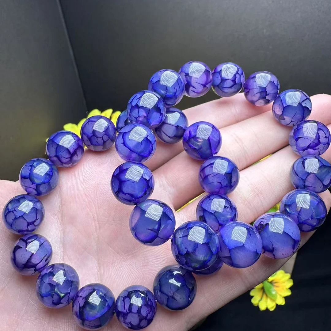 S7581（玉姐珠宝）紫杉醇紫龙鳞玛瑙紫手串-多样性发只发一件