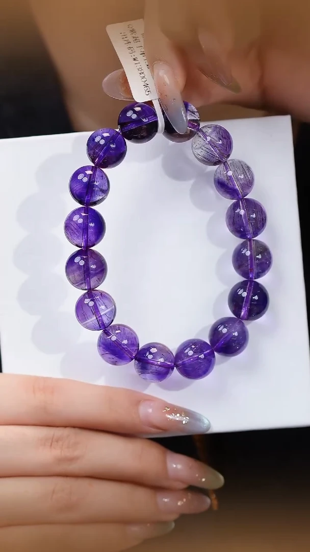 水晶手串未镶嵌Q紫超手串13m+ JP50723宋