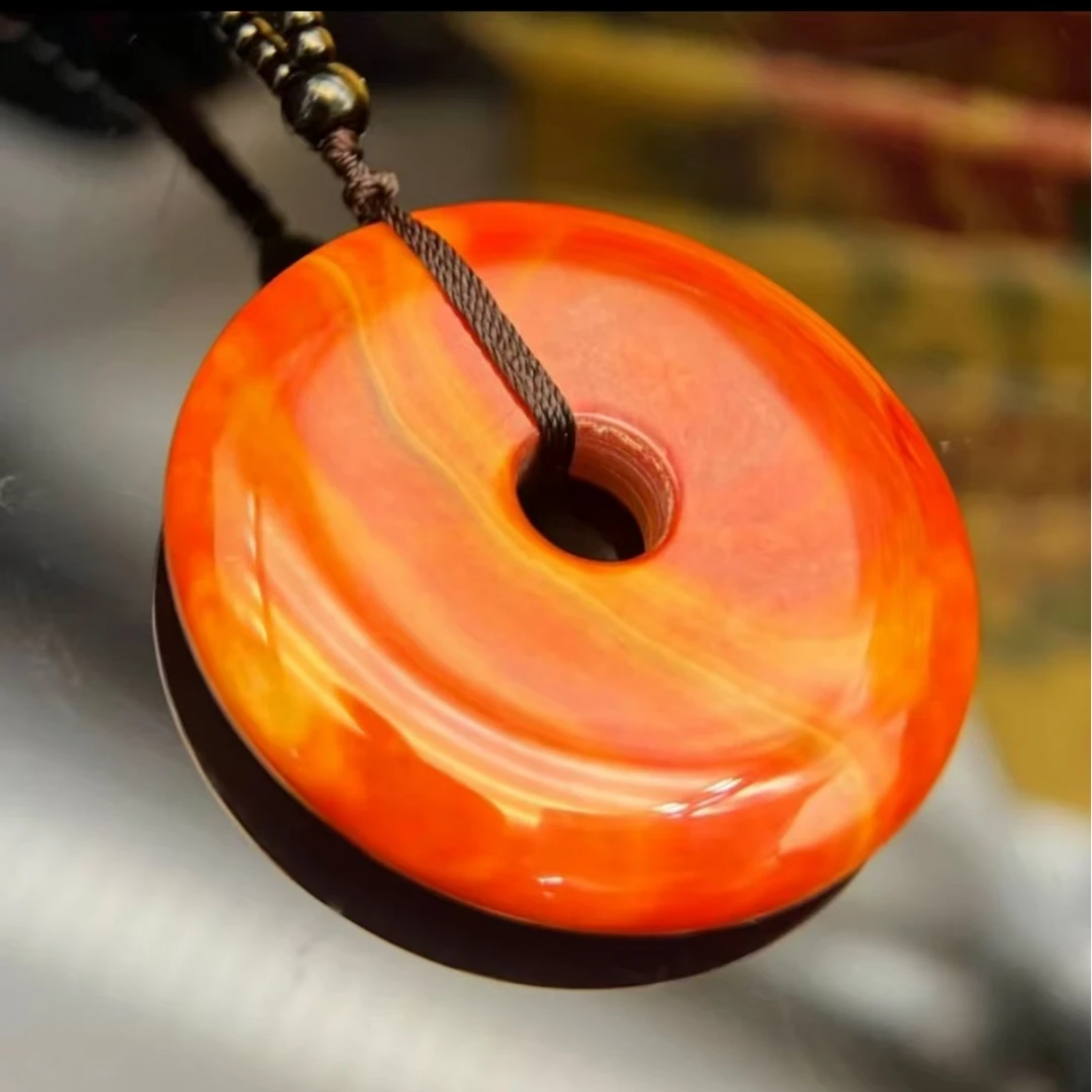 天然 战国红 玛瑙卡50大平安扣 吊坠（多样性发货 拍一发一）