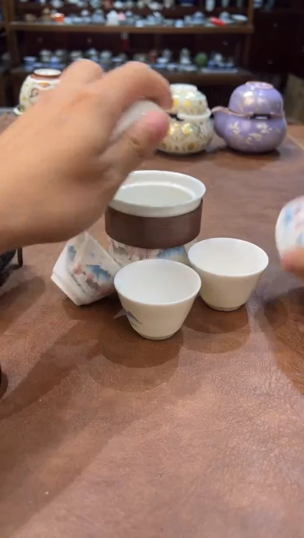 真的很便宜超好看会开片的旅行茶具