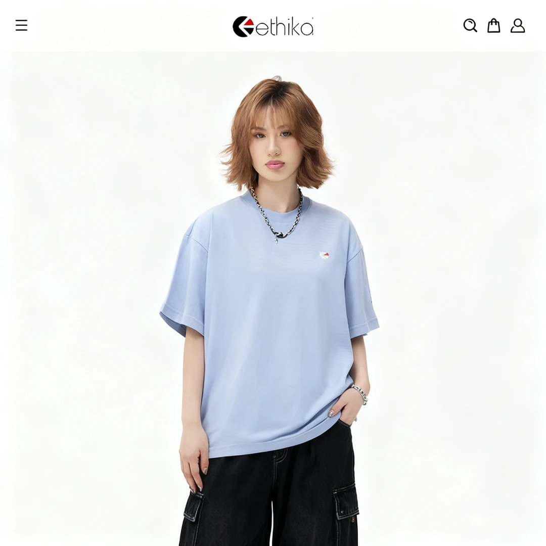 Ethika纯棉T恤上衣休闲半袖圆领夏季新款男女短袖轻奢痞帅情侣装