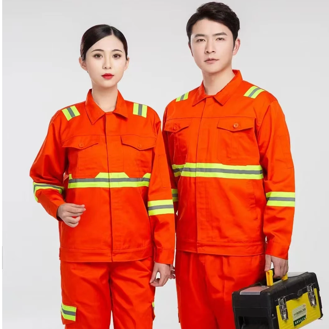 春秋长袖环卫服套装男耐磨工程园林绿化保洁高速施工服亮反光定制