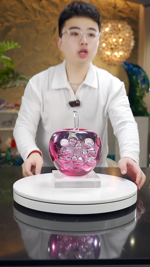 手工艺品琉璃金红苹果