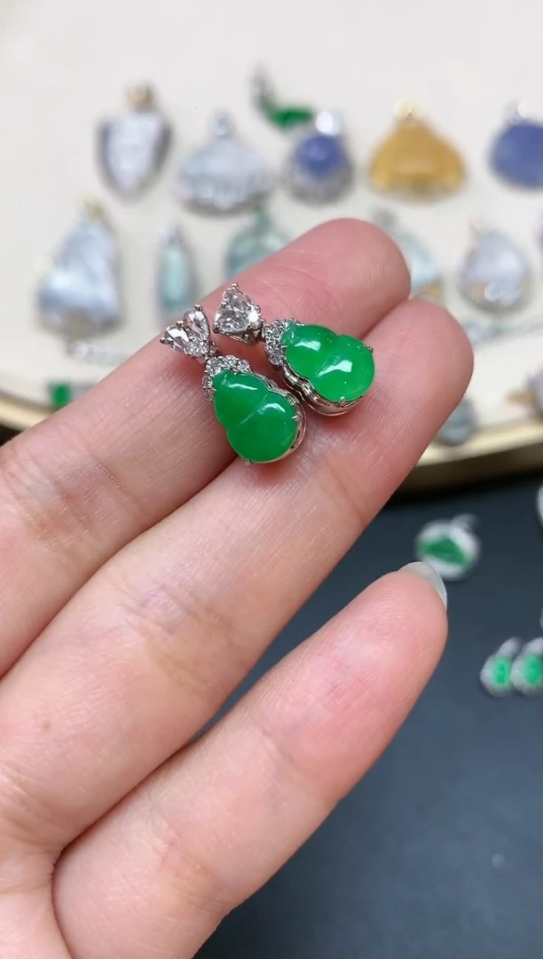 翡翠18K金镶嵌吊坠(不含链)多样性发货一件A312|5980