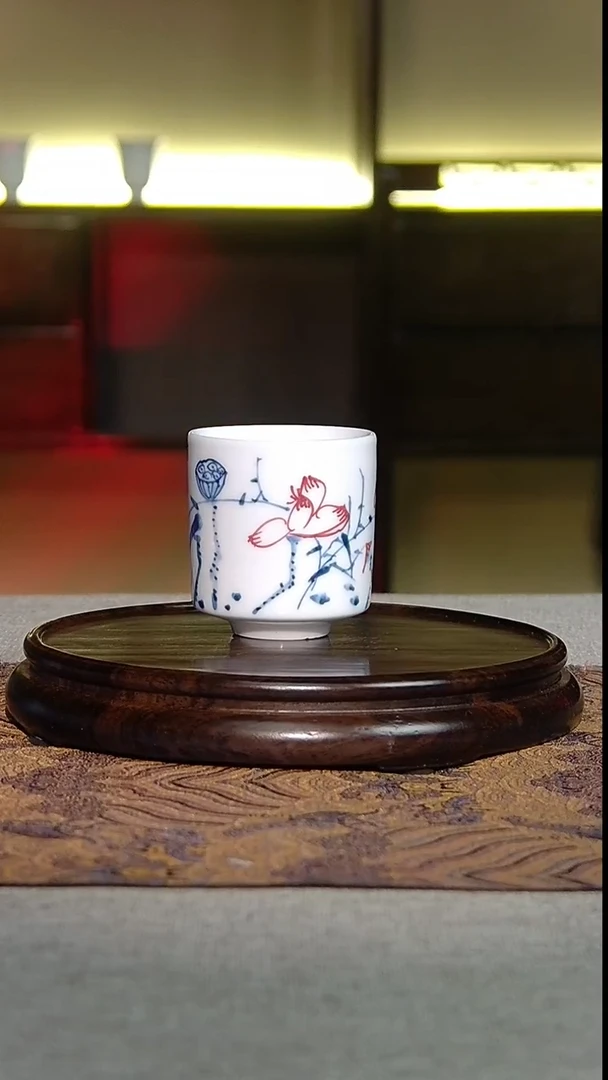 景德镇全手绘高温青花白描（微瑕）