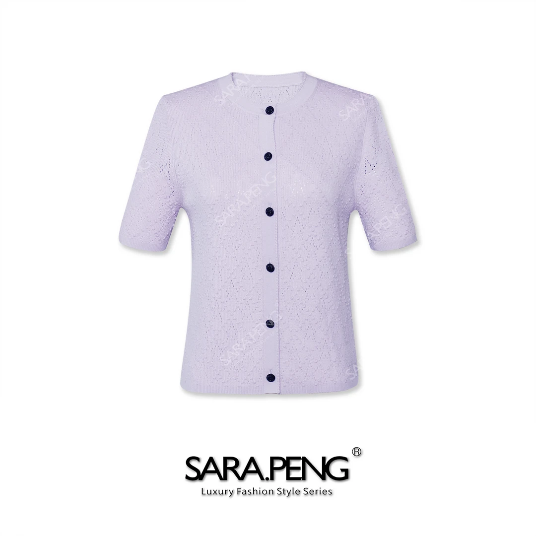 S.PENG拉夫公园｜德国扬子羊毛针织毛衣｜菱形波点｜开衫细腻柔软