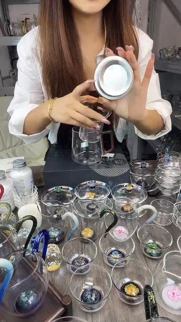 手工艺品玻璃禾器 木笙杯