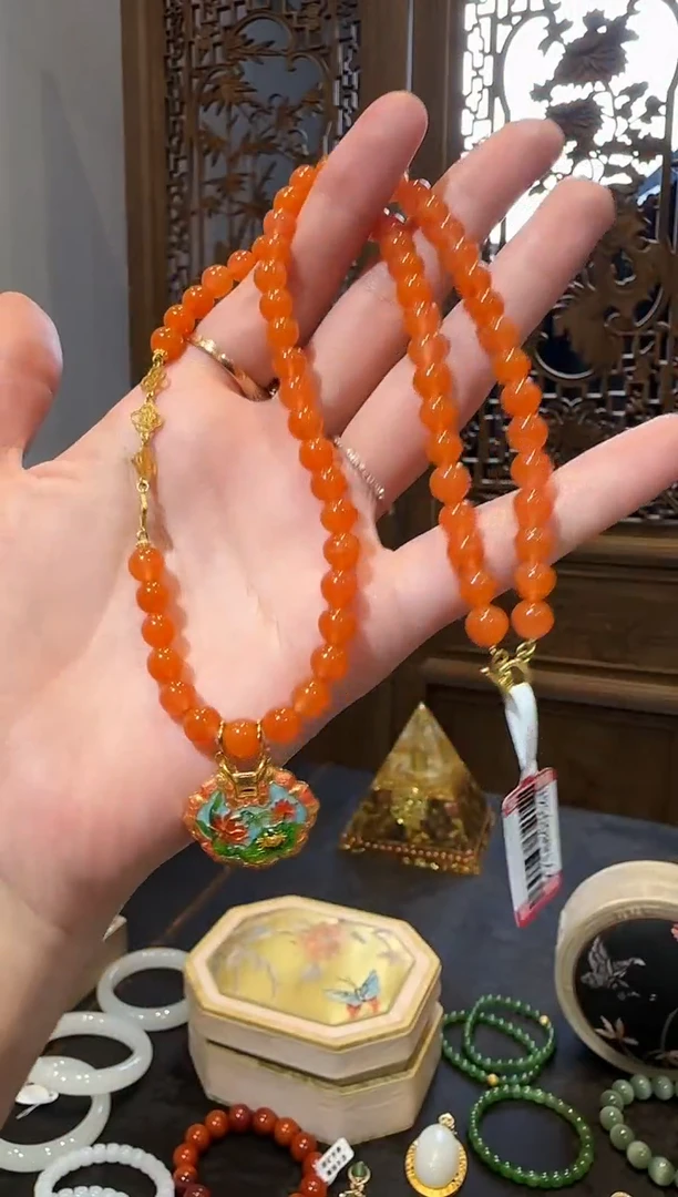 【闪购商品】南红玛瑙项链18K金镶嵌1