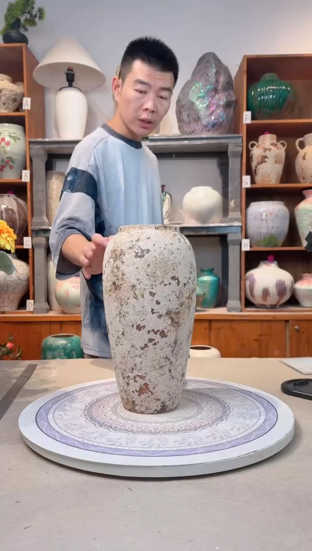 瓶陶瓷花瓶  粗陶  大号  正品