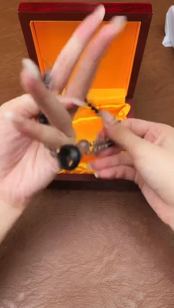 万家文玩阁黑檀双圈链接@@SP040