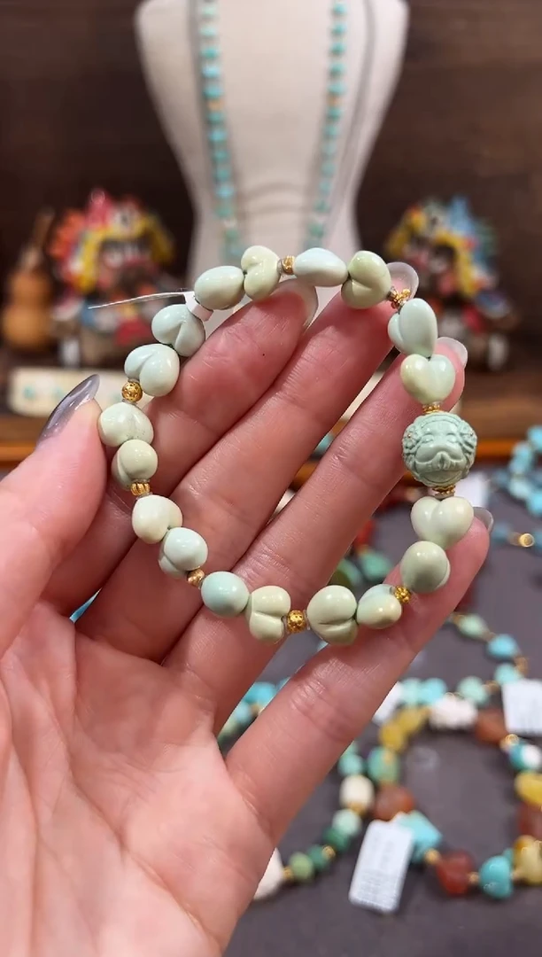 18K金镶嵌绿松石手链绿松石手链