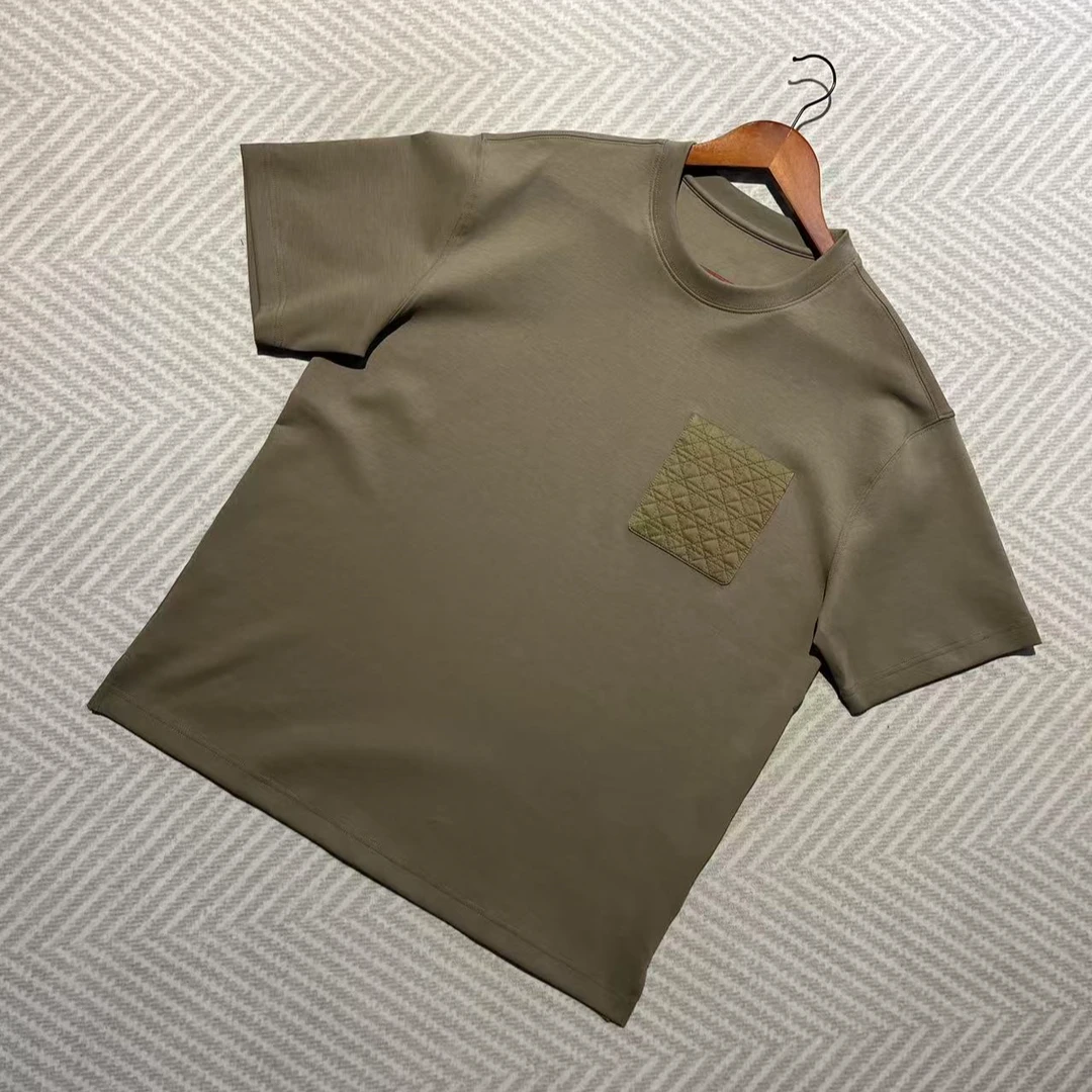 【意奢极简】25夏 口袋装饰棉感空气层亲肤舒适圆领短袖T恤男士