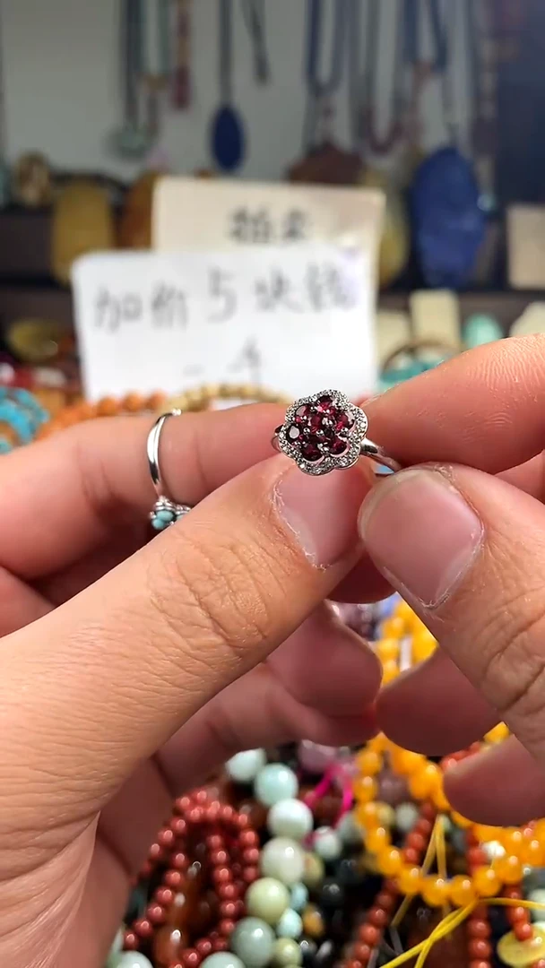 【闪购商品】石榴石戒指银S925镶嵌(一物一件)148623