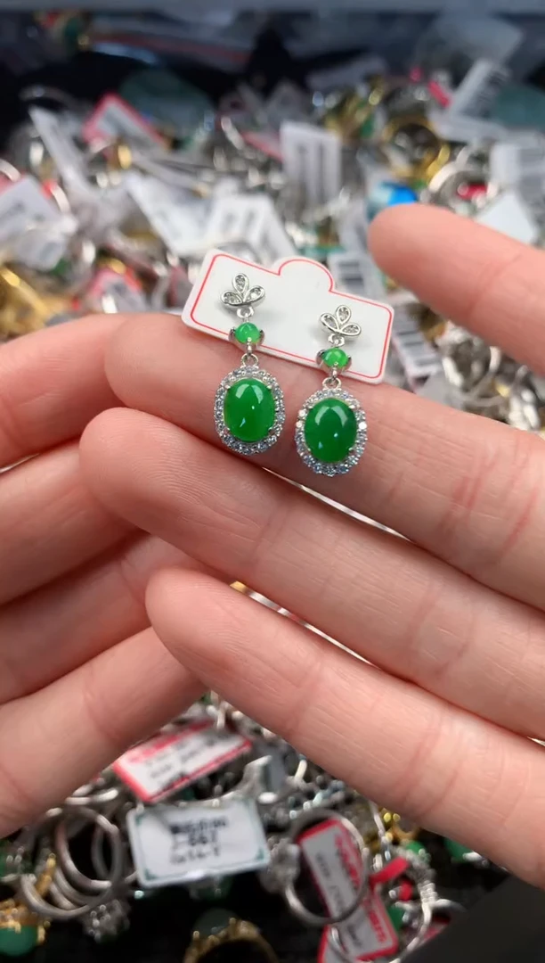 银S925镶嵌戒指翡翠4                  10