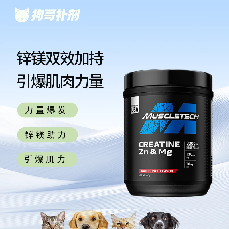 【临期25.6月】肌肉科技锌镁肌酸粉300g运动健身训练力量增肌补剂