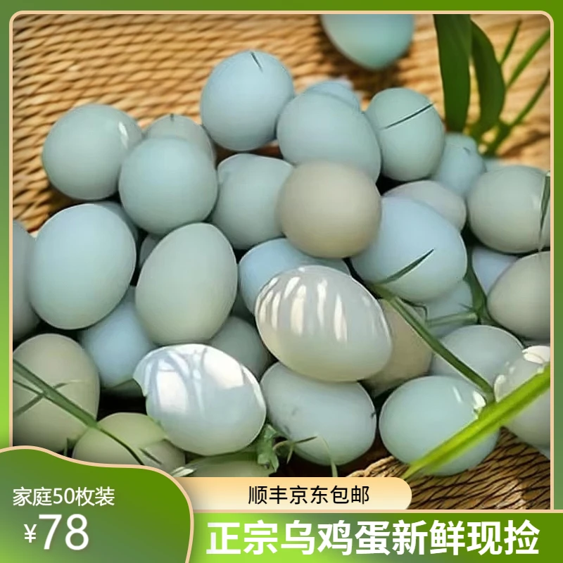 皓源农场 新鲜散养绿壳土鸡蛋 正宗乌鸡蛋营养健康50枚/箱