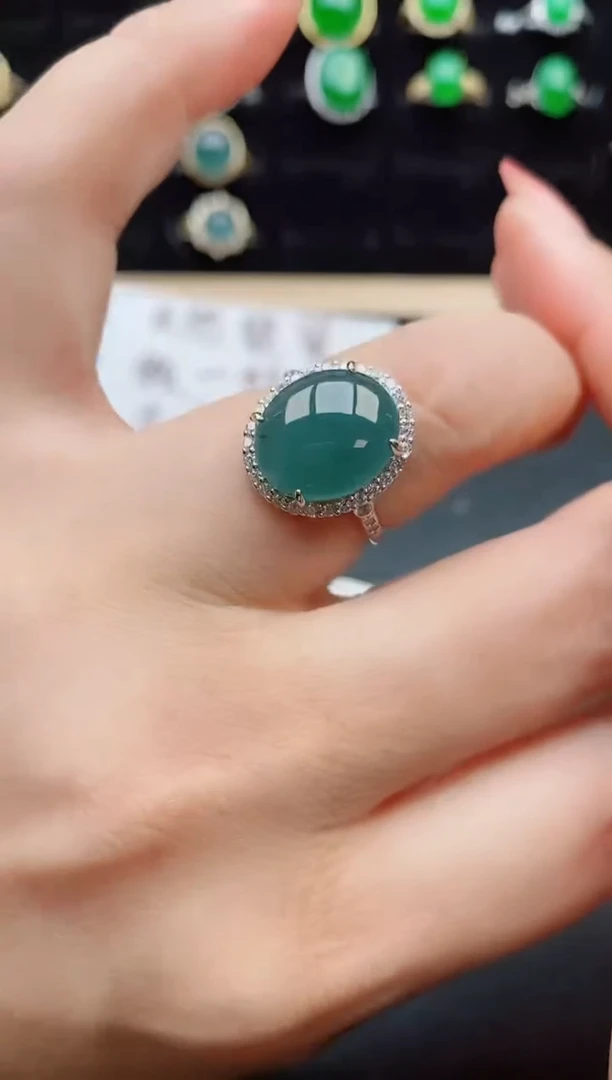 【闪购商品】翡翠戒指银S925镶嵌12121